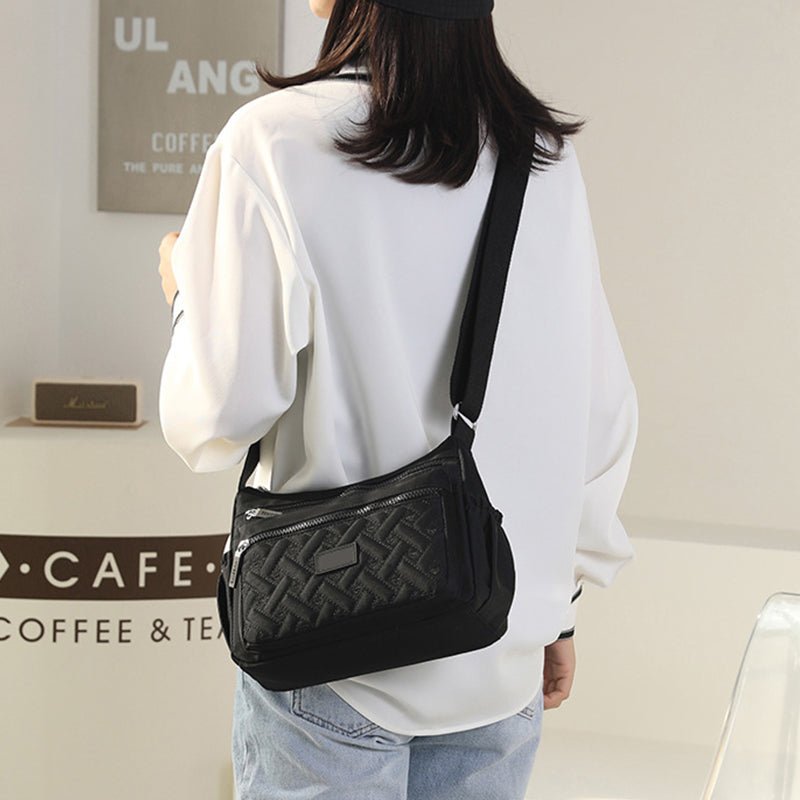 Quilted Nylon Crossbody Bag for Women | Adjustable Strap and Several Zip Pockets | 8 Colors, Doubles as a Handbag
