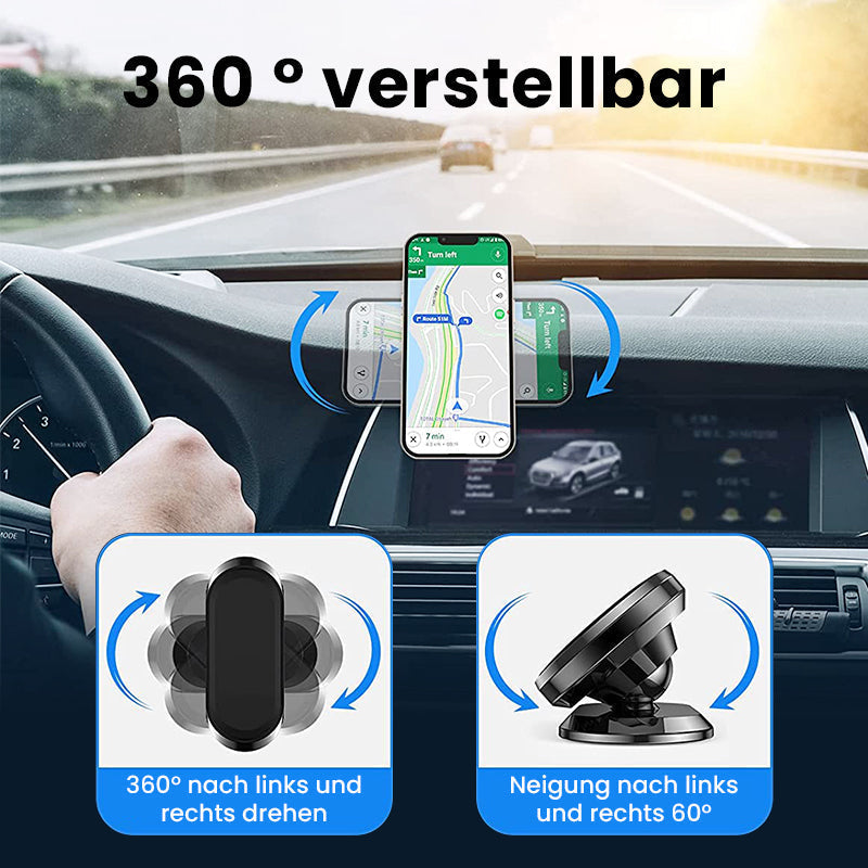 Magnetic Car Phone Holder, Swivels a Full Circle and Tilts to Your Angle | Strong Magnets Hold Large Handsets Steady