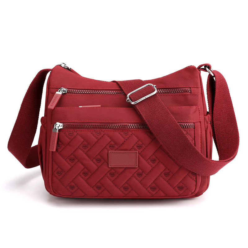 Quilted Nylon Crossbody Bag for Women | Adjustable Strap and Several Zip Pockets | 8 Colors, Doubles as a Handbag