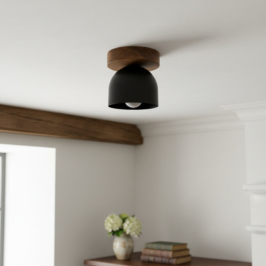Wood Metal Ceiling Light