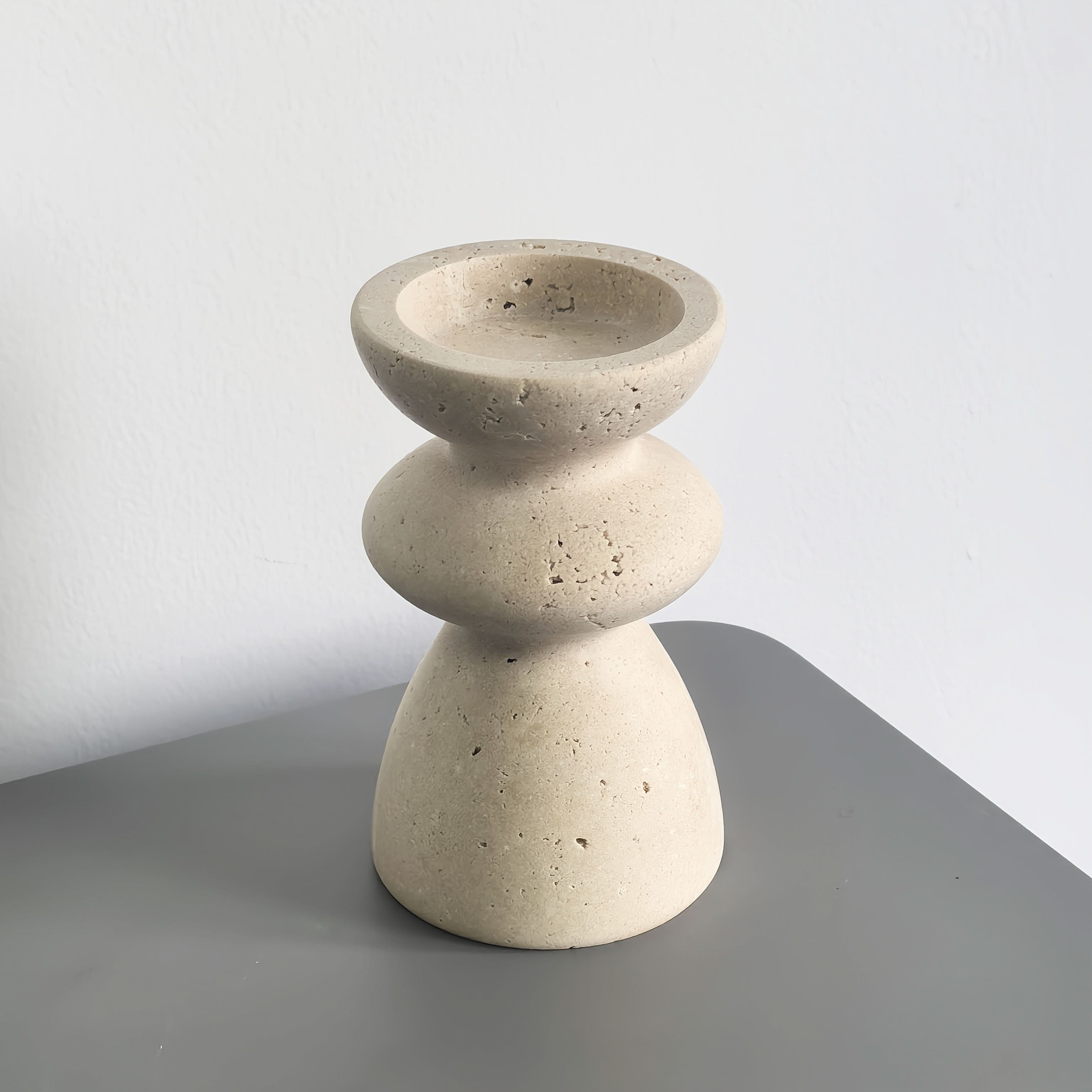 Natural Marble & Travertine Candle Holders | Small or Large | Polished Luxury Décor for Home, Weddings & Events
