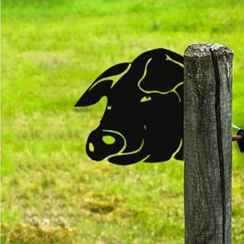 Garden Metal Art Farm Animal Silhouette on a Ground Stake | Coated Finish That Handles Sun and Rain | 24 Motifs to Choose
