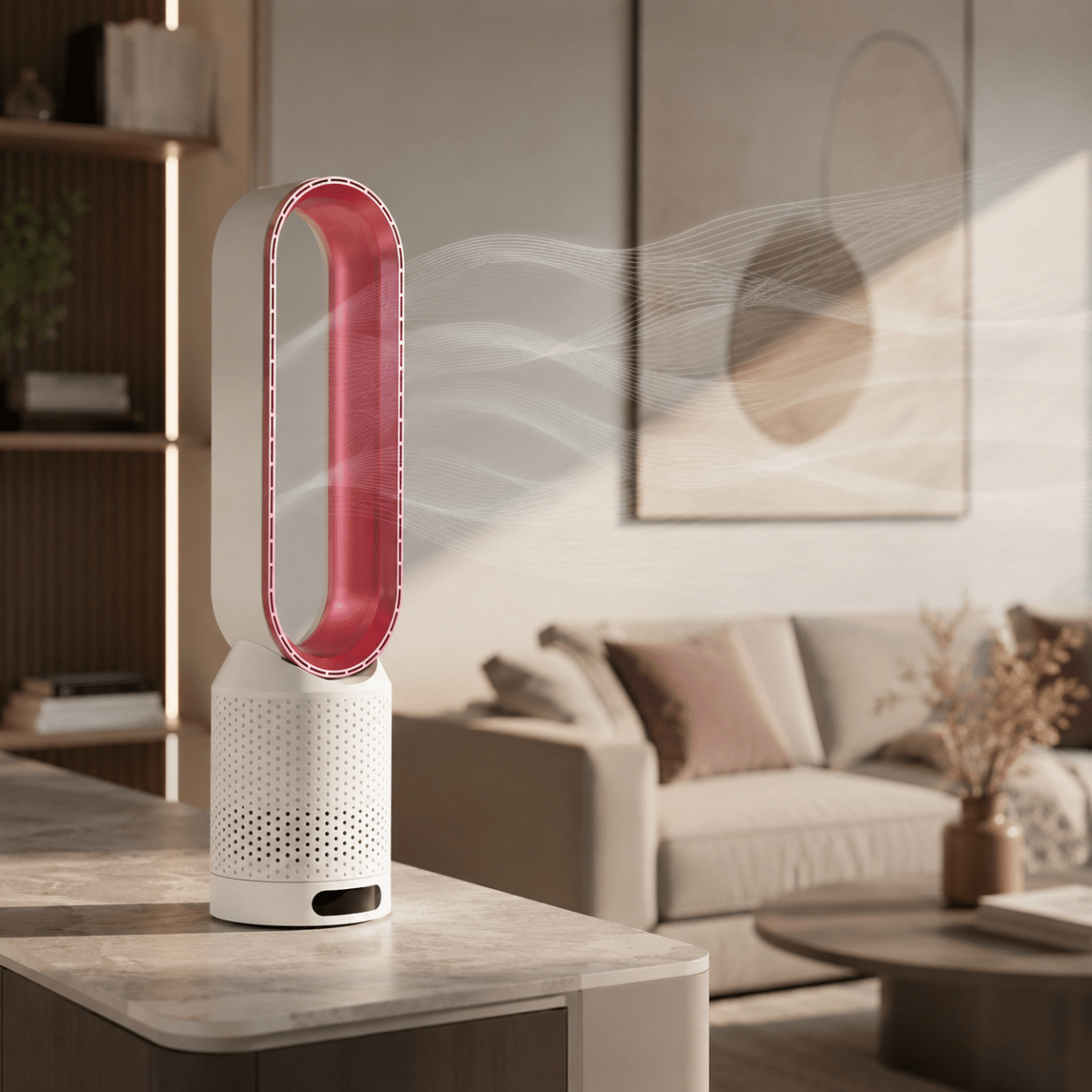 Bladeless Tower Fan with 6 Speed Levels | 90° Oscillation | Quiet Airflow for Living Room, Bedroom & Office