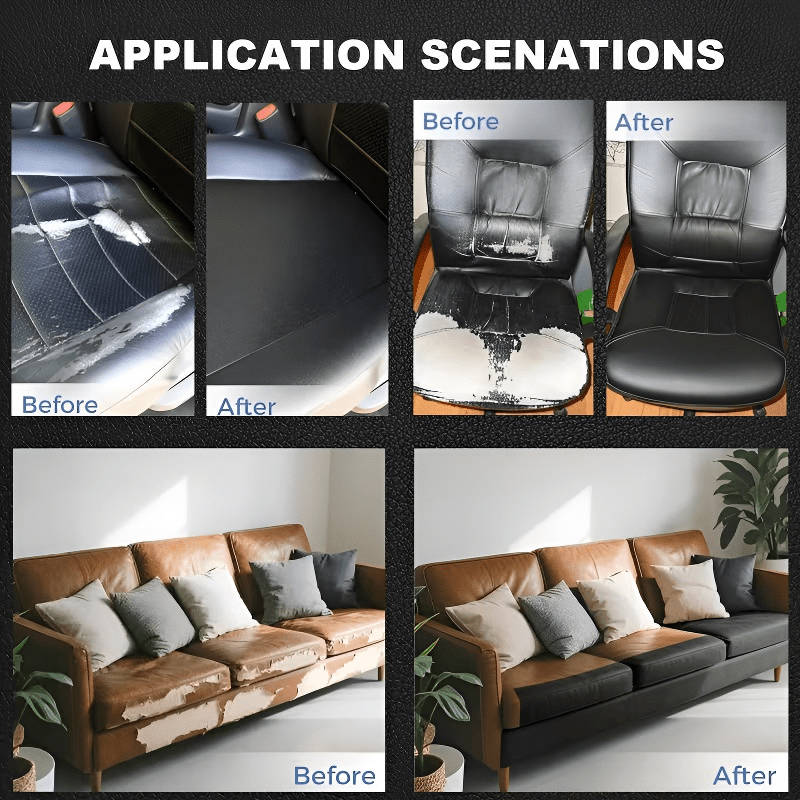 Tear-Resistant Leather Repair Patches | 8 Colors, 3 Sizes | Peel-and-Stick Fix for Sofas, Car Seats, Bags & Furniture
