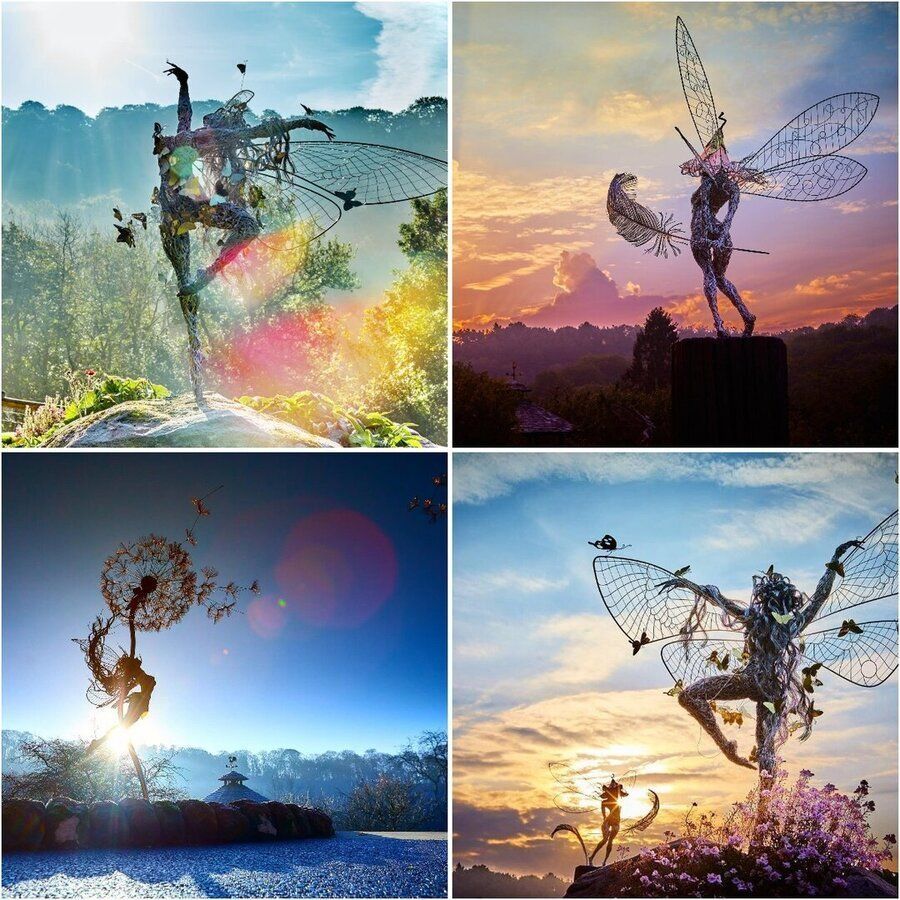 Fairy and Dandelion Garden Metal Art Stake | Rust Free Weather Resistant Silhouette | 4 Designs to Choose