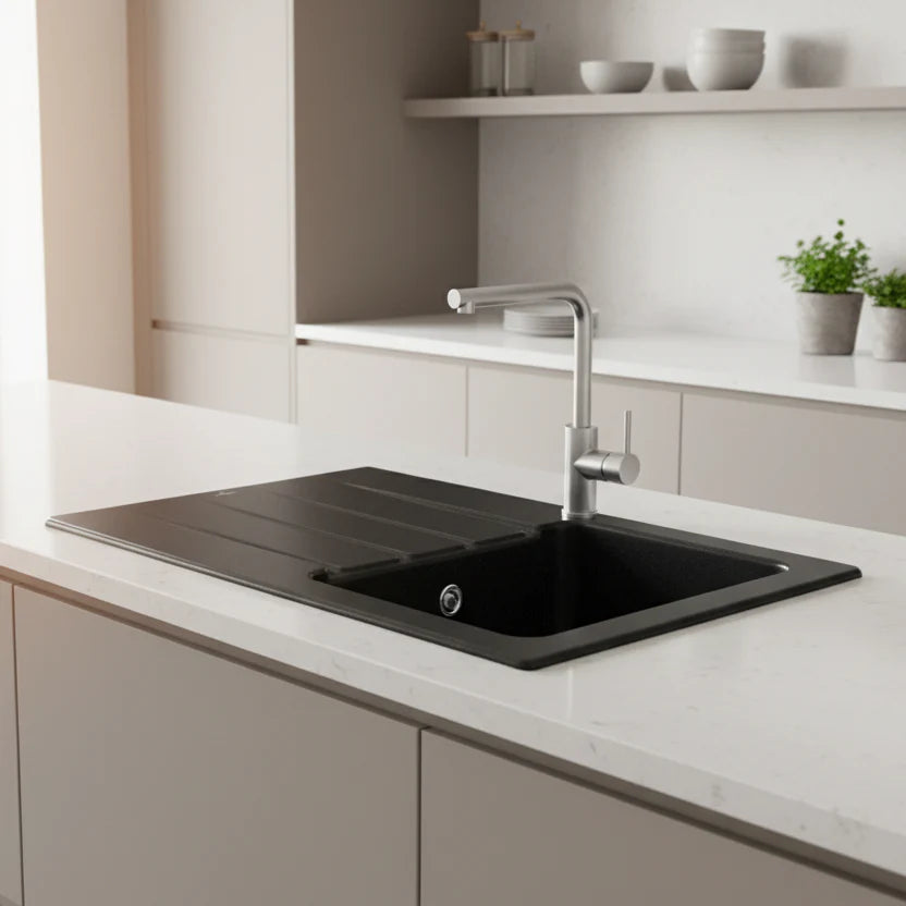 Architectura 50 ceramic washbasin - Robust & elegant in chromite for every bathroom