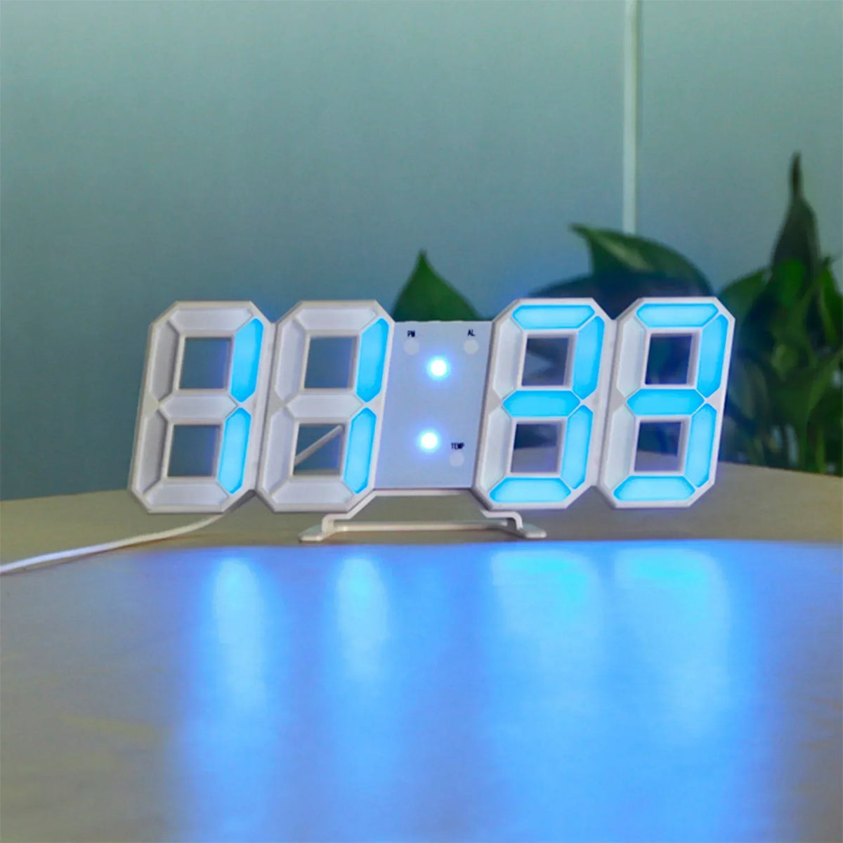 3D LED Digital Clock for the Wall | Dimmable Display Readable from Across the Room | Seven Color Choices