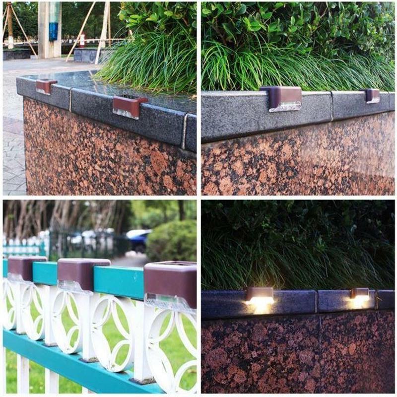 Solar Path Lights for Outdoor Steps and Fences, Set of 4 | No Switch, Charges in Daylight | Yellow, White or Multicolour