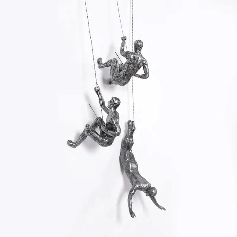 Climbing Man Wall Sculpture Set