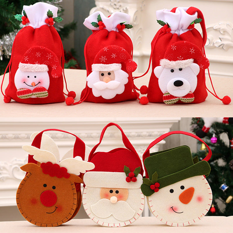 Christmas Snowman Gift Bag with a Stitched Face and Drawstring Top | Reusable Sack for Small Presents | 14 Designs