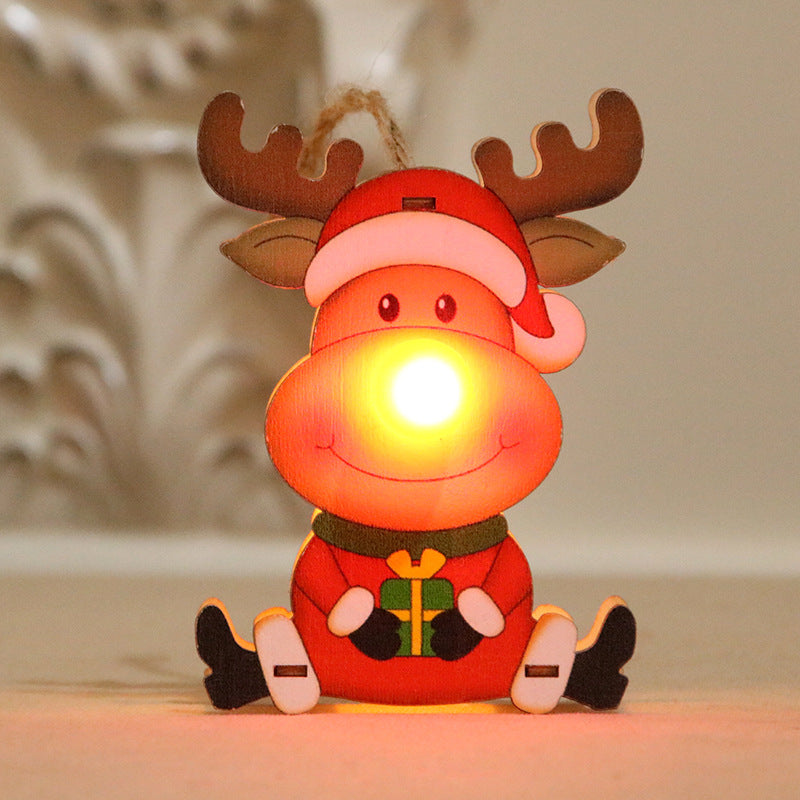 LED Christmas Tree Ornaments with Warm Light | Santa, Reindeer or Snowman Figures | Hanging Decor for Doors and Windows
