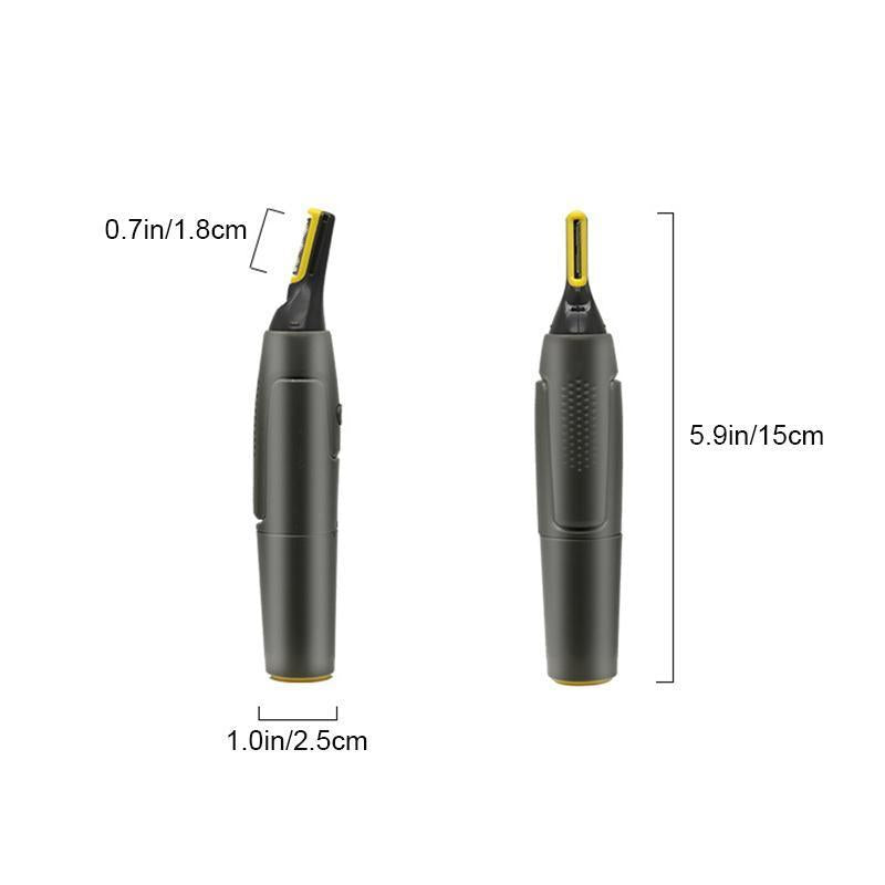 Nose Hair Trimmer with LED Light | Cordless Eyebrow and Ear Detail Shaver | Titanium Coated Stainless Steel Blade