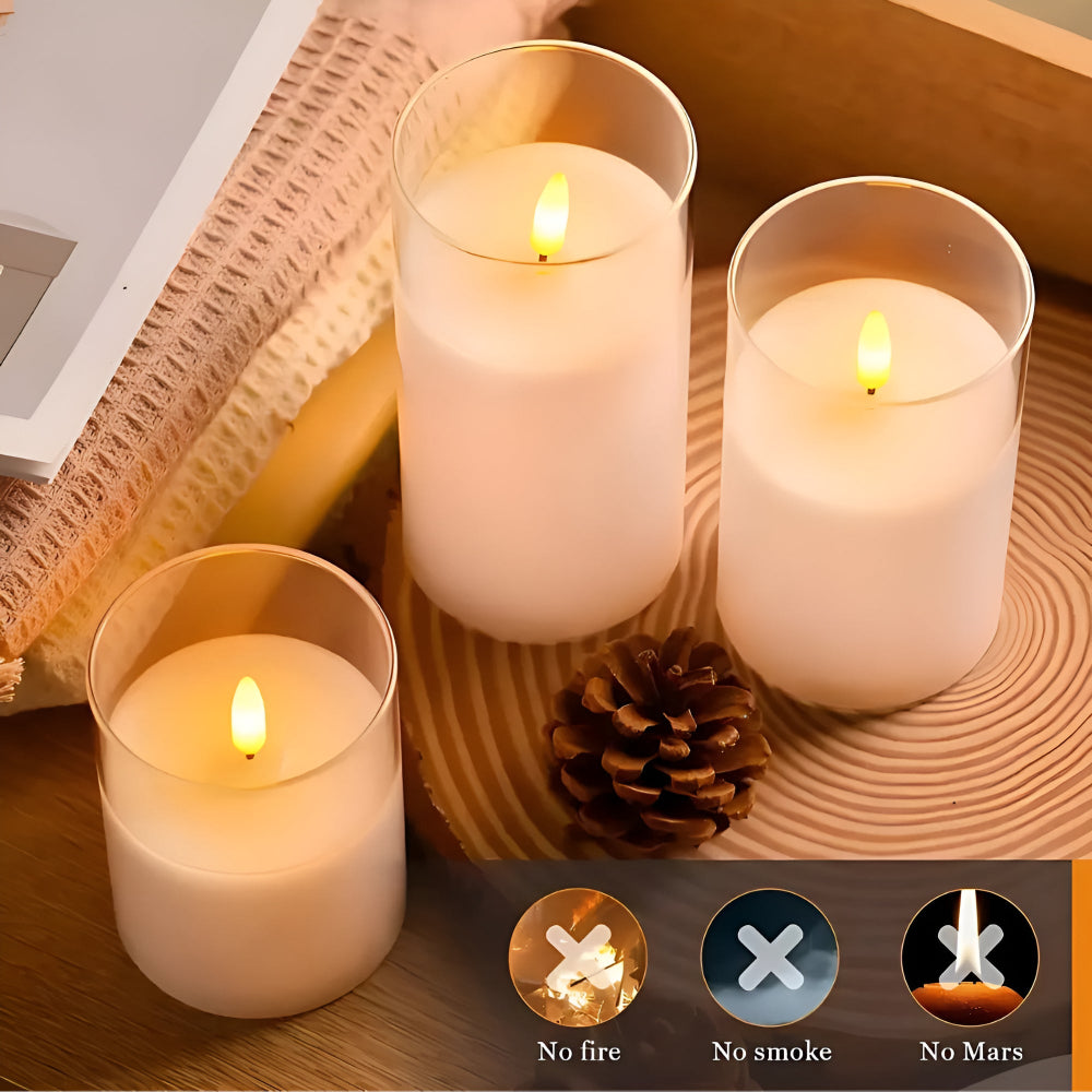 3D Flameless Candle Set