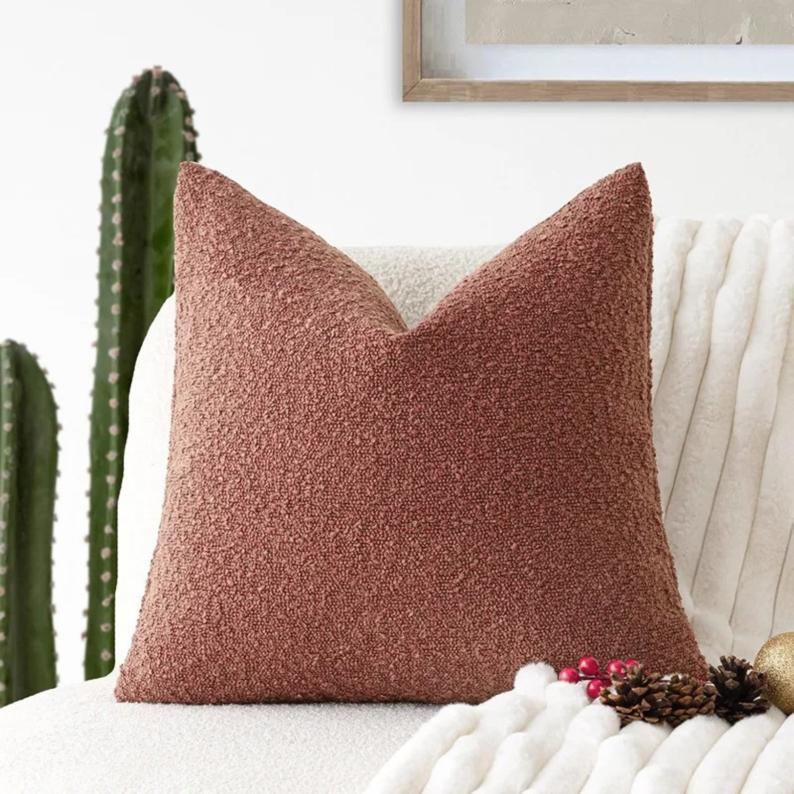 Boucle Cushion Cover 45x45cm Decorative Pillow