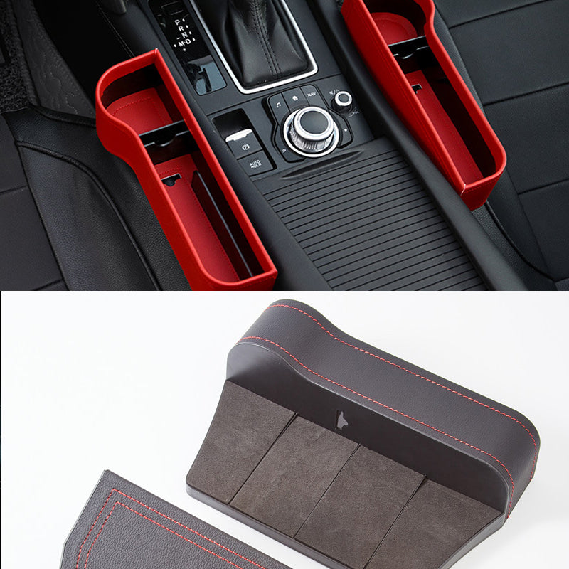 Car Organizer for the Gap Beside the Seat, Driver or Passenger Side | Holds a Phone, Cards and Coins | Four Colors in PU and ABS