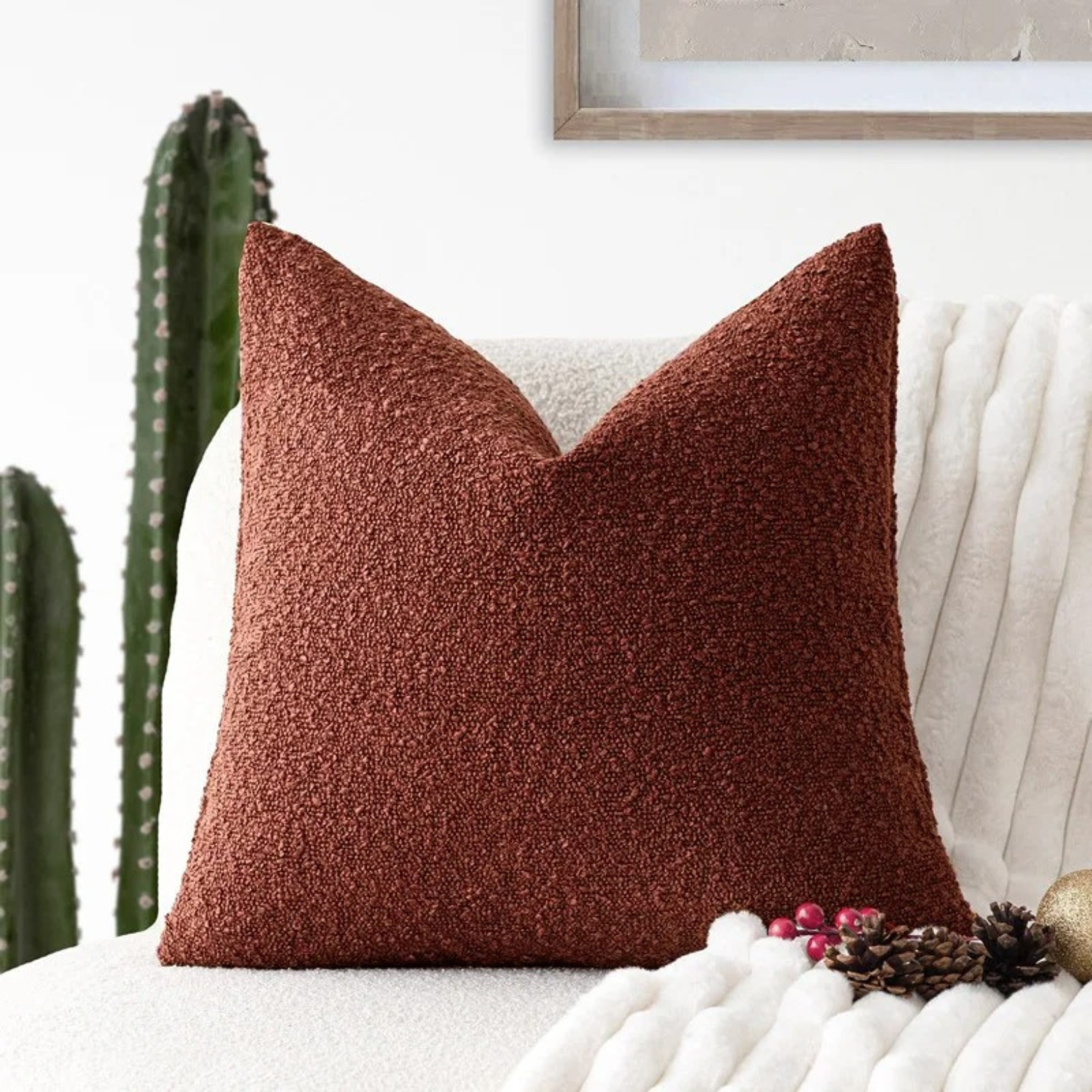 Boucle Cushion Cover 45x45cm Decorative Pillow