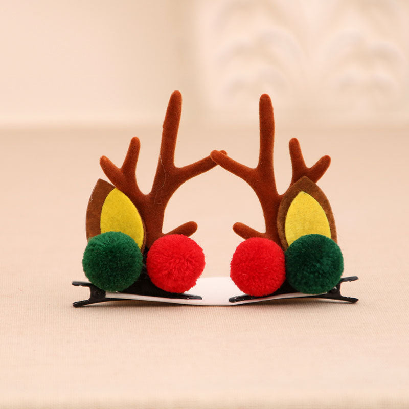 Reindeer Antler Hair Clips with Colorful Pompoms | Secure Hold That Lasts All Day | Festive Christmas Accessories