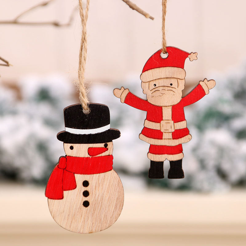 Wooden Snowman Christmas Ornament with a Black Top Hat | Red Scarf and Compact Size | Sustainable Hanging Decorations