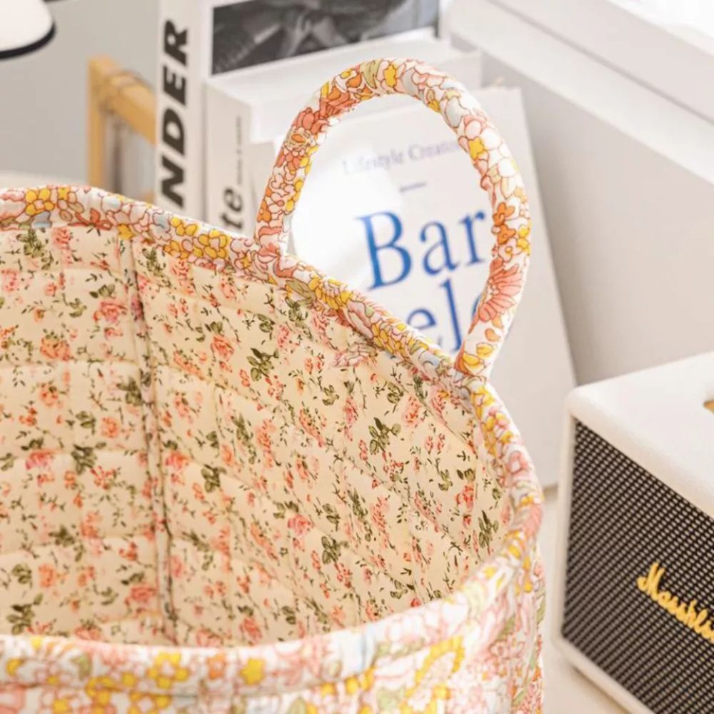 Floral Canvas Storage Basket