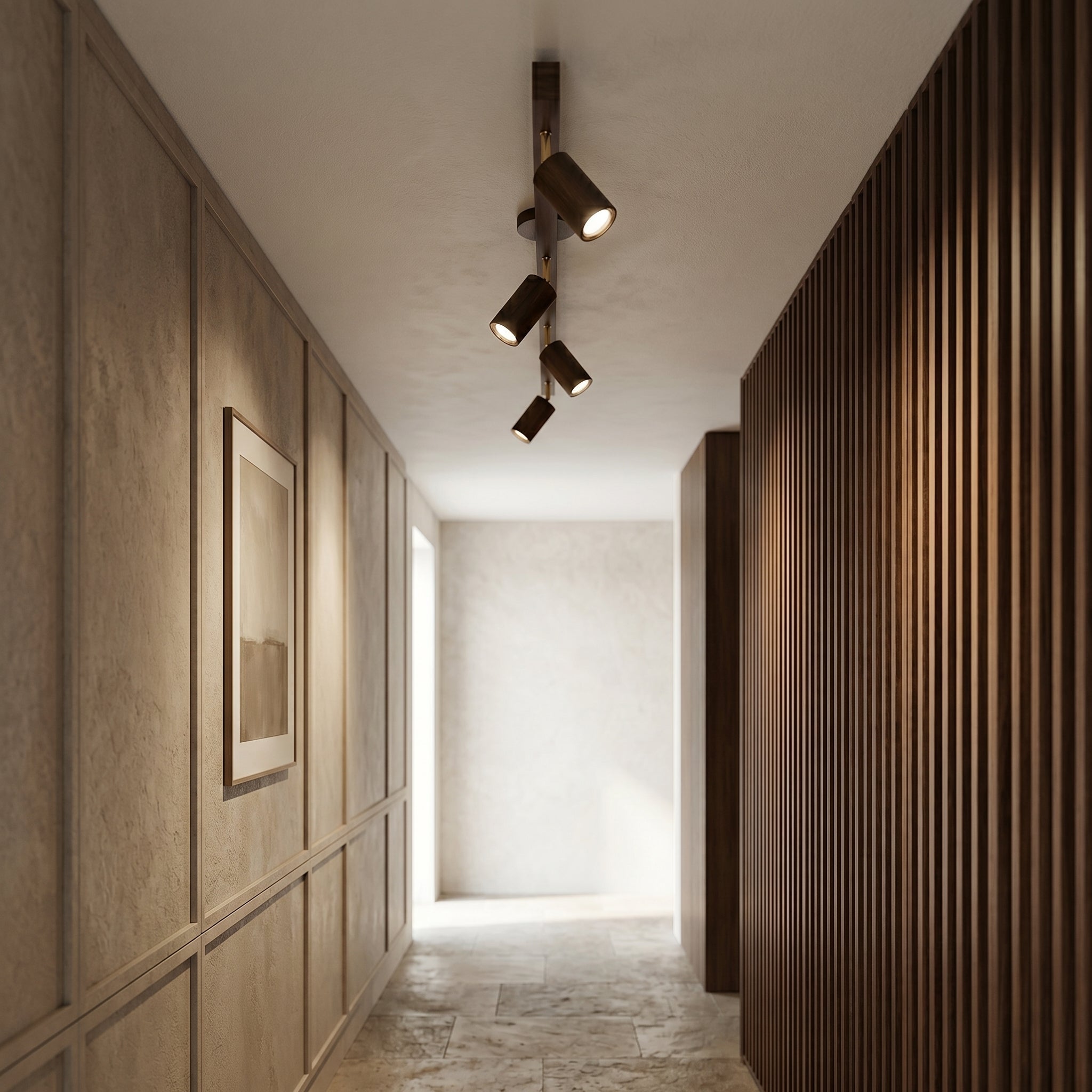 Wood Track Lighting Adjustable Spotlights