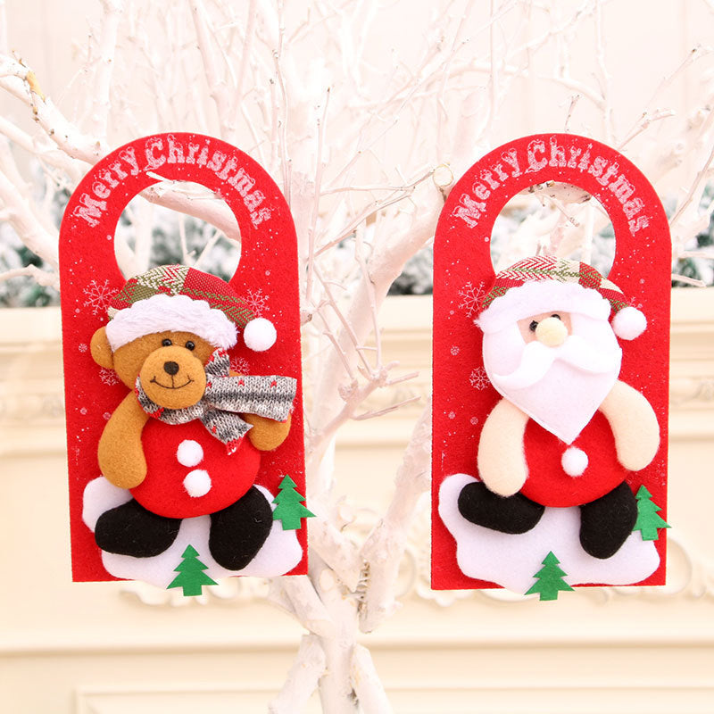 Felt Christmas Ornaments with Cheerful Character Designs | Soft Hat and Scarf Details, Hanging Loop | Four Styles for Tree or Door