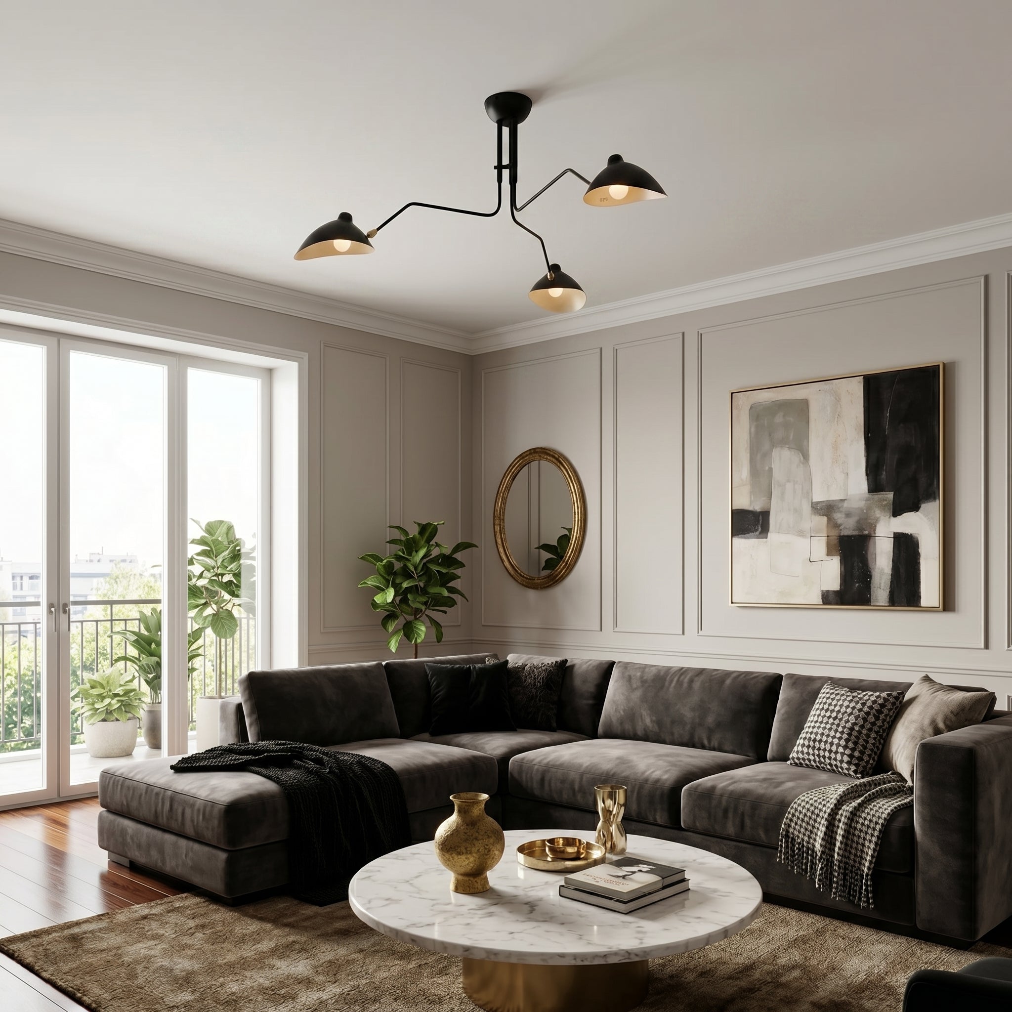 Multi Arm Ceiling Light Semi Flush Mount