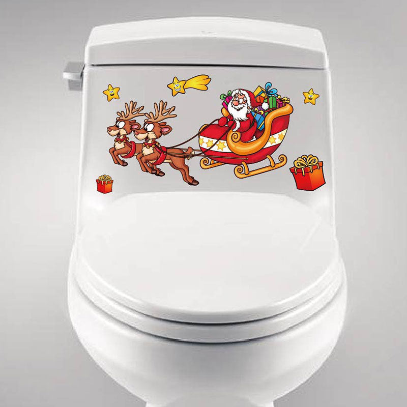 Christmas Wall Decals with Santa, Elves and Reindeer | Peel and Stick Vinyl That Leaves No Residue | Twelve Designs, Repositionable