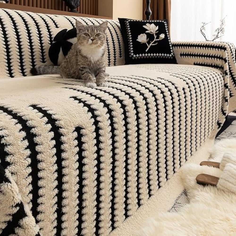 Plush Tufted Sofa Cover Slipcover