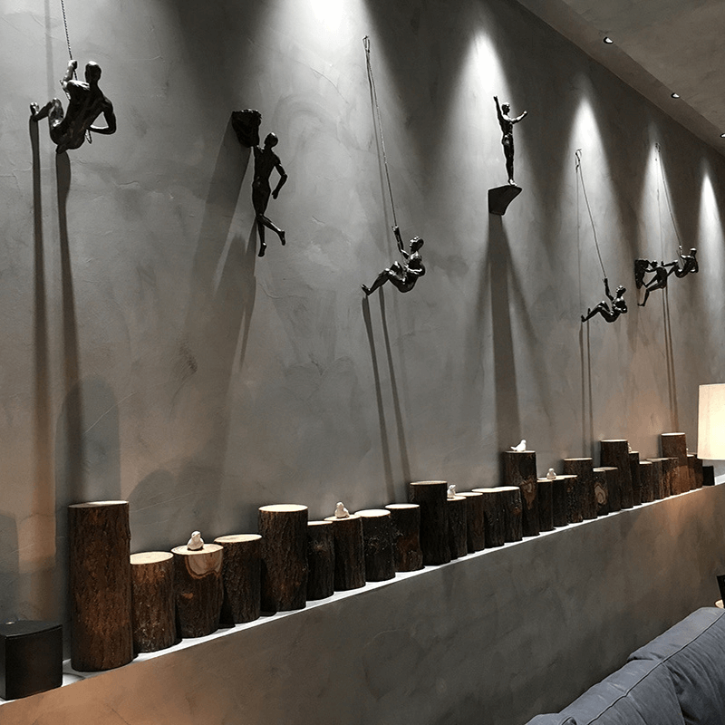 Climbing Man Wall Sculpture Set