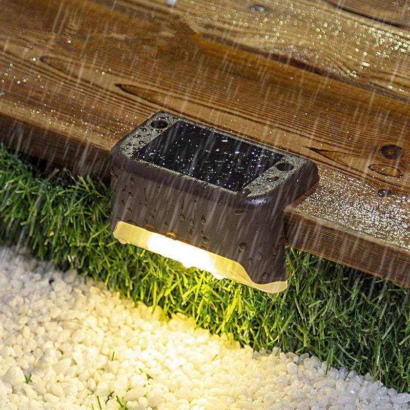 Solar Path Lights for Outdoor Steps and Fences, Set of 4 | No Switch, Charges in Daylight | Yellow, White or Multicolour
