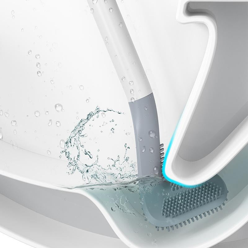 Toilet Brush with a Triangular Head and Wall Holder | TPR Bristles Reach Every Corner Without Clumping | Five Colors