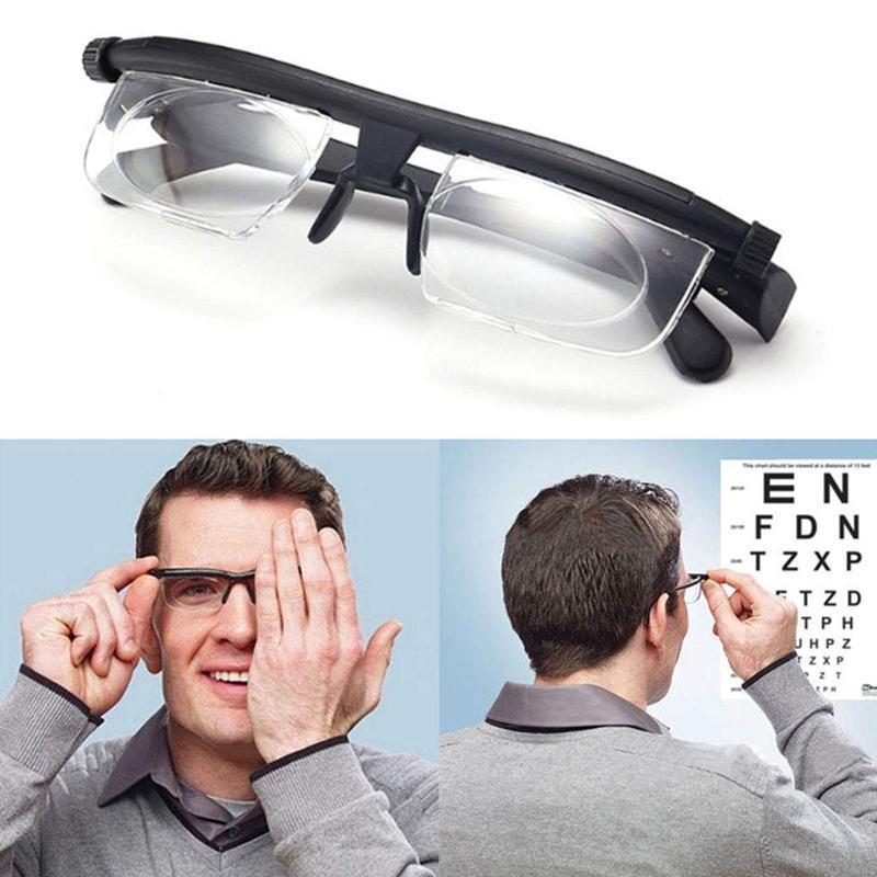Adjustable Focus Reading Glasses Unisex | Dial Set Zoom Lenses for Near and Mid Range | Lightweight Frame