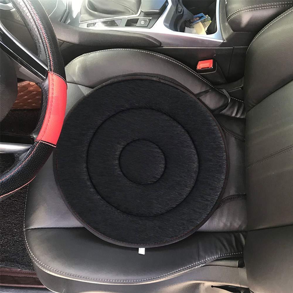 Swivel Seat Cushion That Turns 360 Degrees, 15.7 Inches Across | Non-Slip Textured Underside | Black, Beige, Coffee or Red
