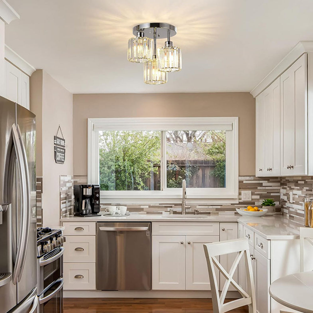 Crystal Ceiling Light Semi Flush Mount