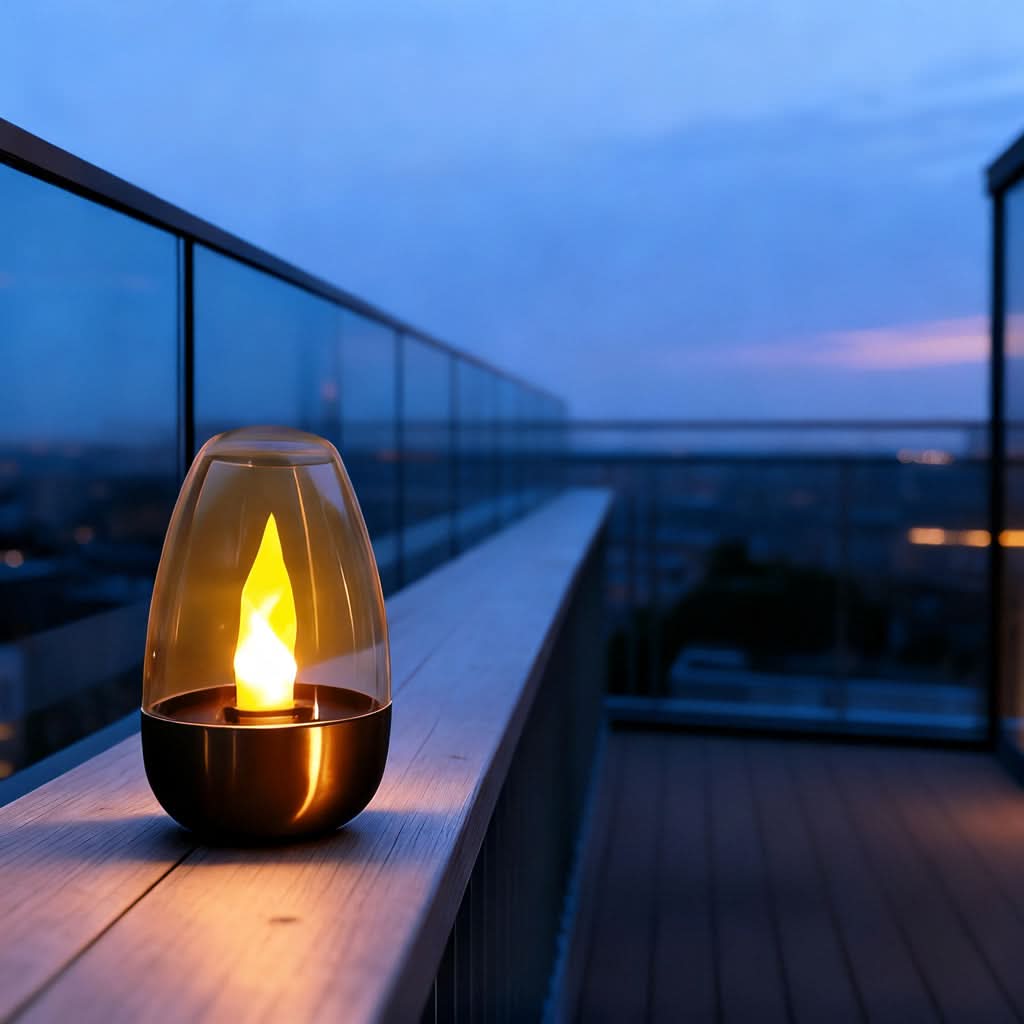 Solar LED Stainless Steel Candle Light | Simulated Flame, IP44 Rated | Weatherproof Ambiance for Garden & Patio