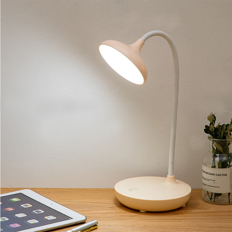 LED Desk Lamp with USB Charging and Touch Switch | Three Brightness Levels on an Adjustable Neck | Blue, Pink or White