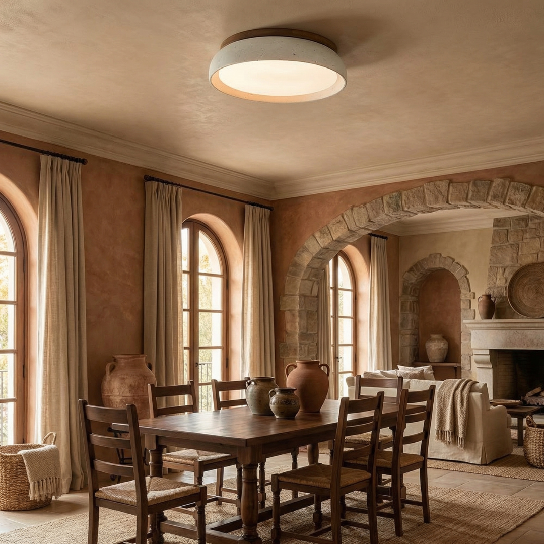Travertine Ceiling Light Flush Mount Acrylic