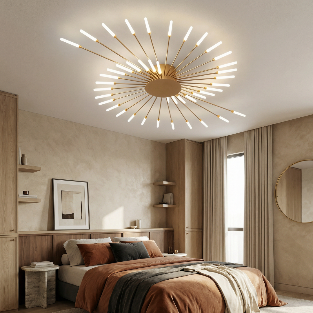 Fireworks Ceiling Light LED Black Gold