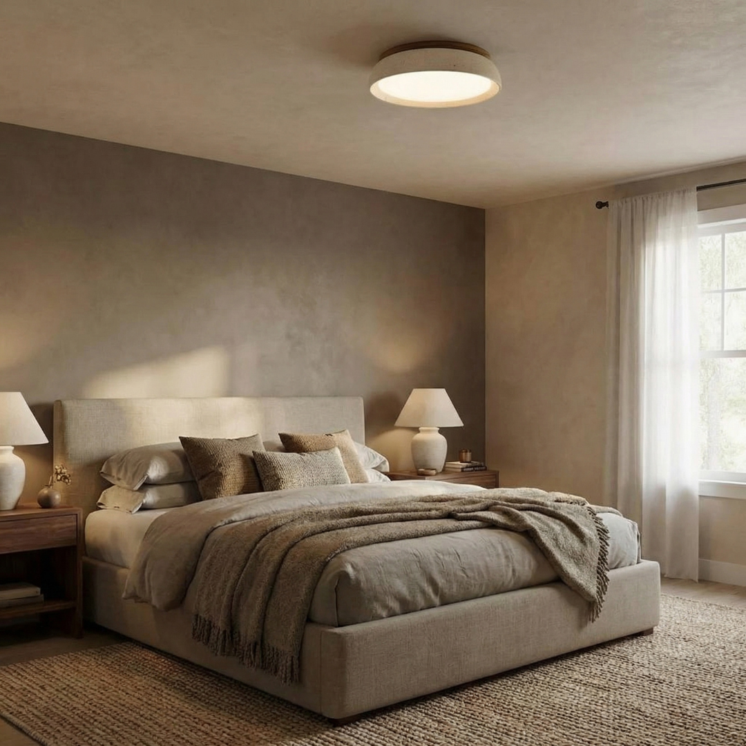 Travertine Ceiling Light Flush Mount Acrylic