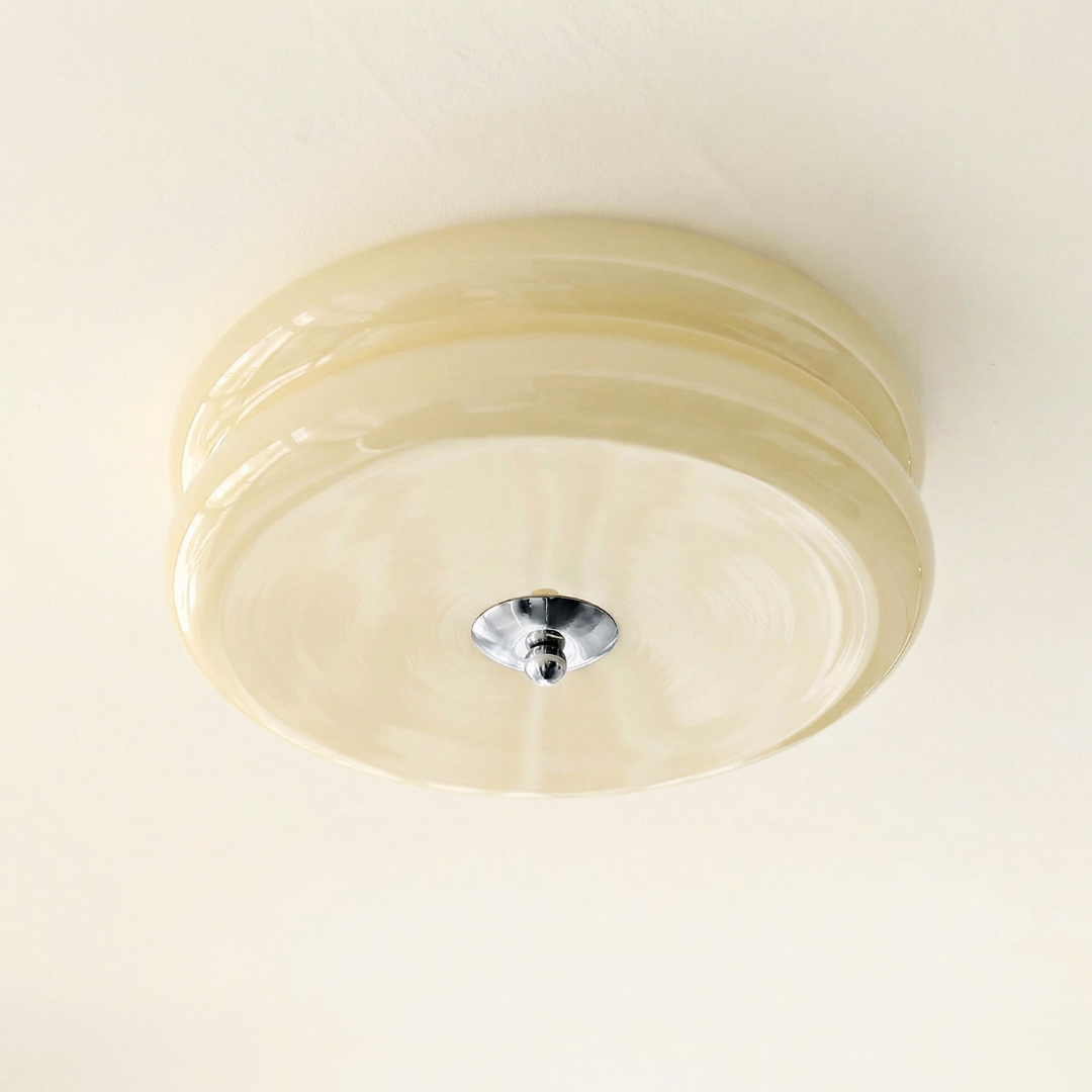 Vintage Glass Ceiling Light LED Gold Chrome