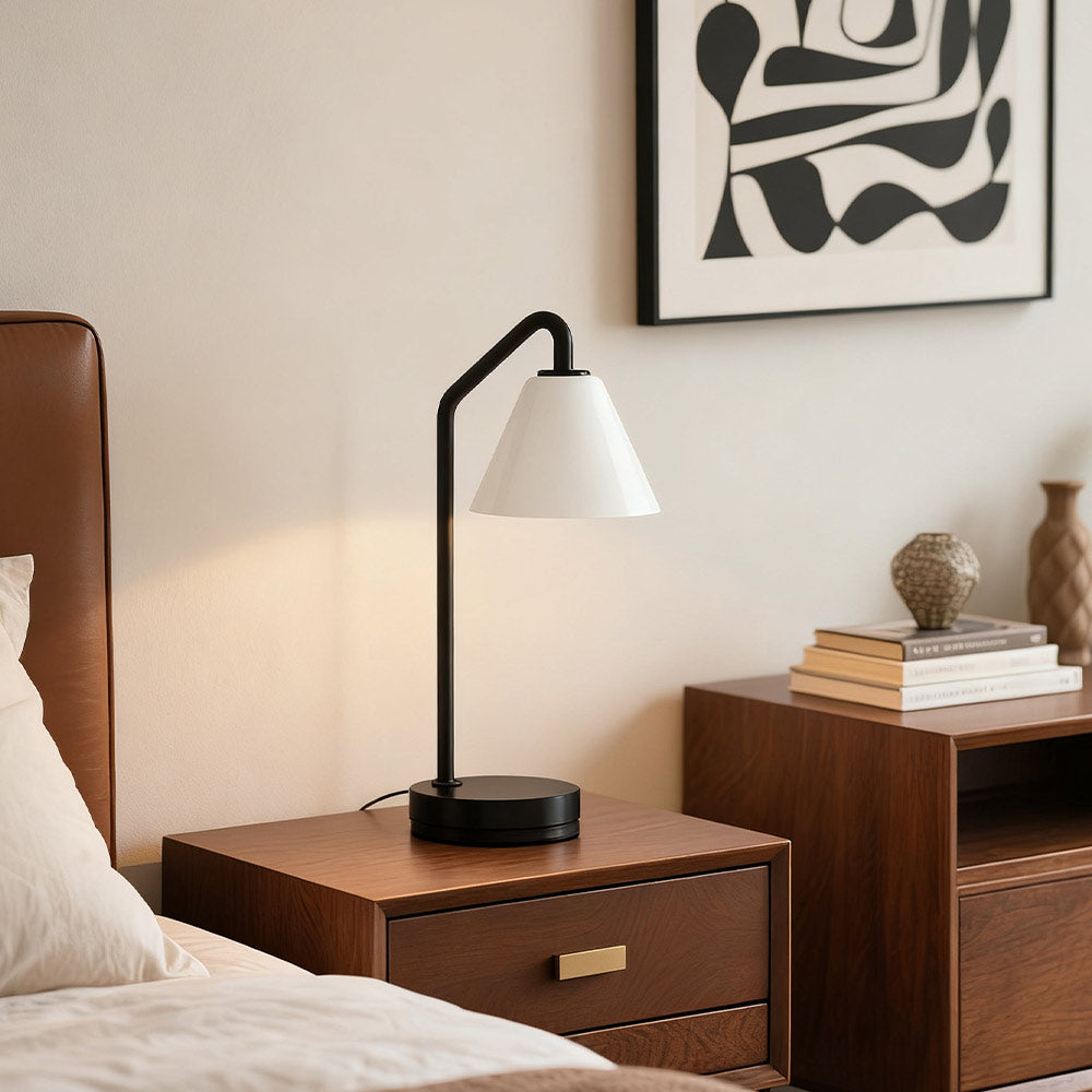 Glass Cone Table Lamp