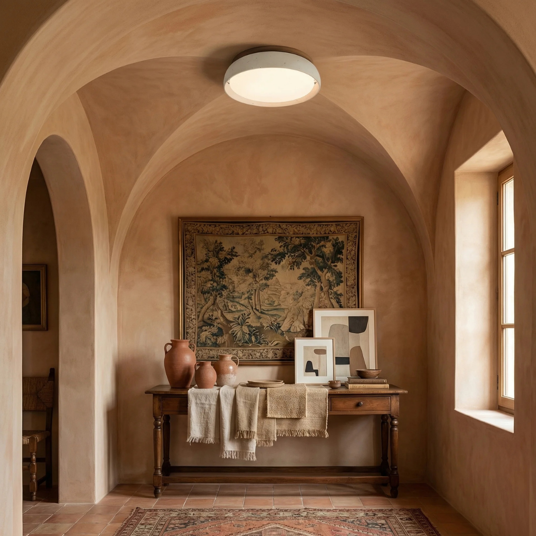 Travertine Ceiling Light Flush Mount Acrylic