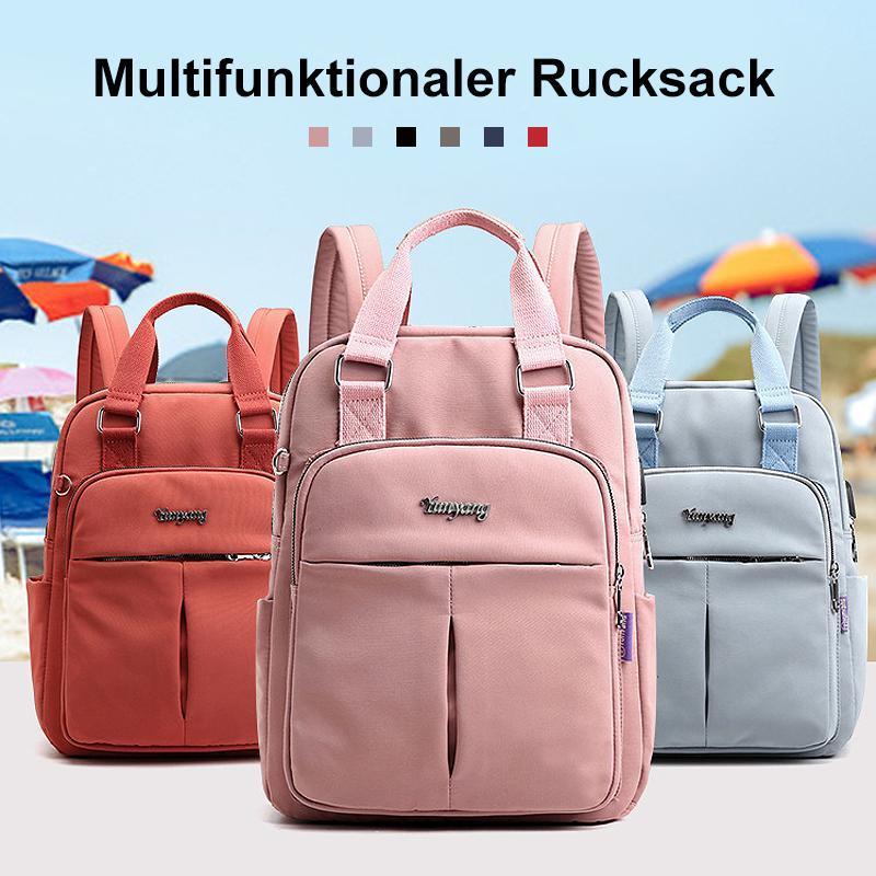 Travel Backpack in Water Resistant Oxford Fabric | Tablet Pocket, Phone Slot and Several Compartments | 28 by 36 by 12 cm