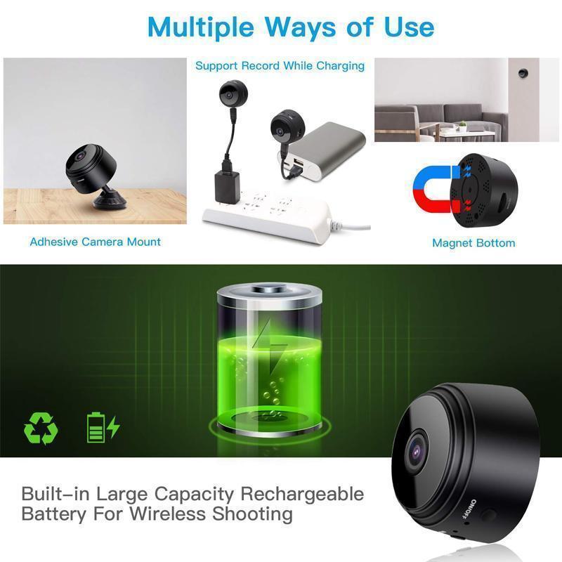 1080p Magnetic Wifi Camera for RV Reverse View and Home Use | 150 Degree Lens, Night Vision, Motion Alerts | 2 Colors