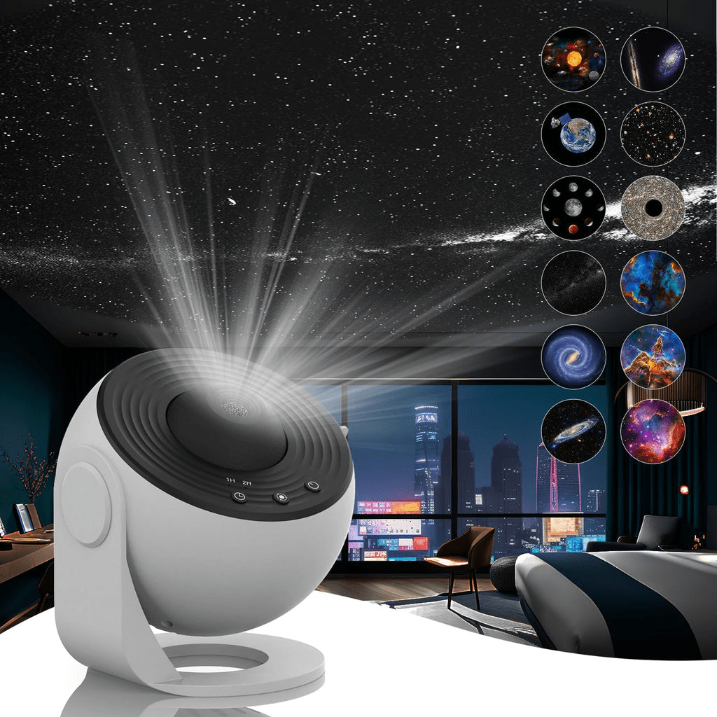 GALAXYSKY - HD Starry Sky Projector with 13 Galaxy Discs - White