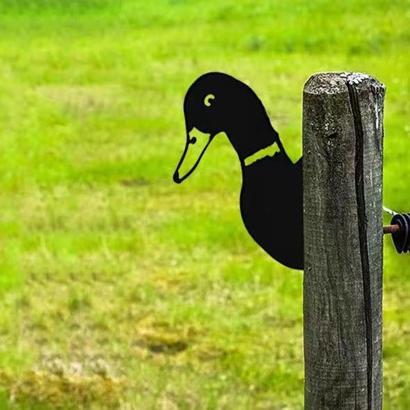 Garden Metal Art Farm Animal Silhouette on a Ground Stake | Coated Finish That Handles Sun and Rain | 24 Motifs to Choose