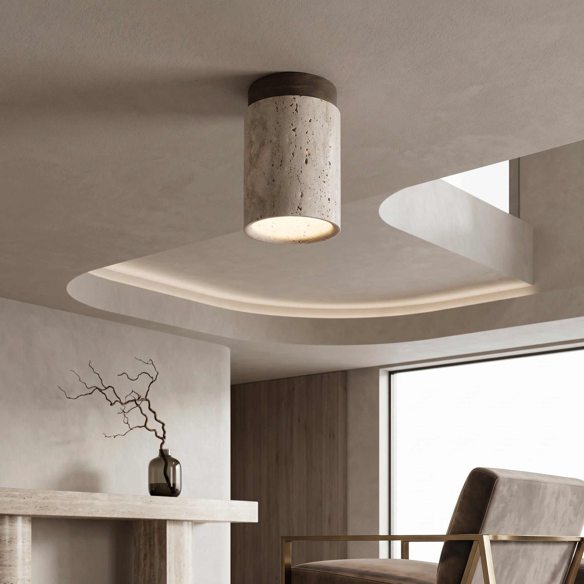Travertine Ceiling Spotlight LED Stone Light