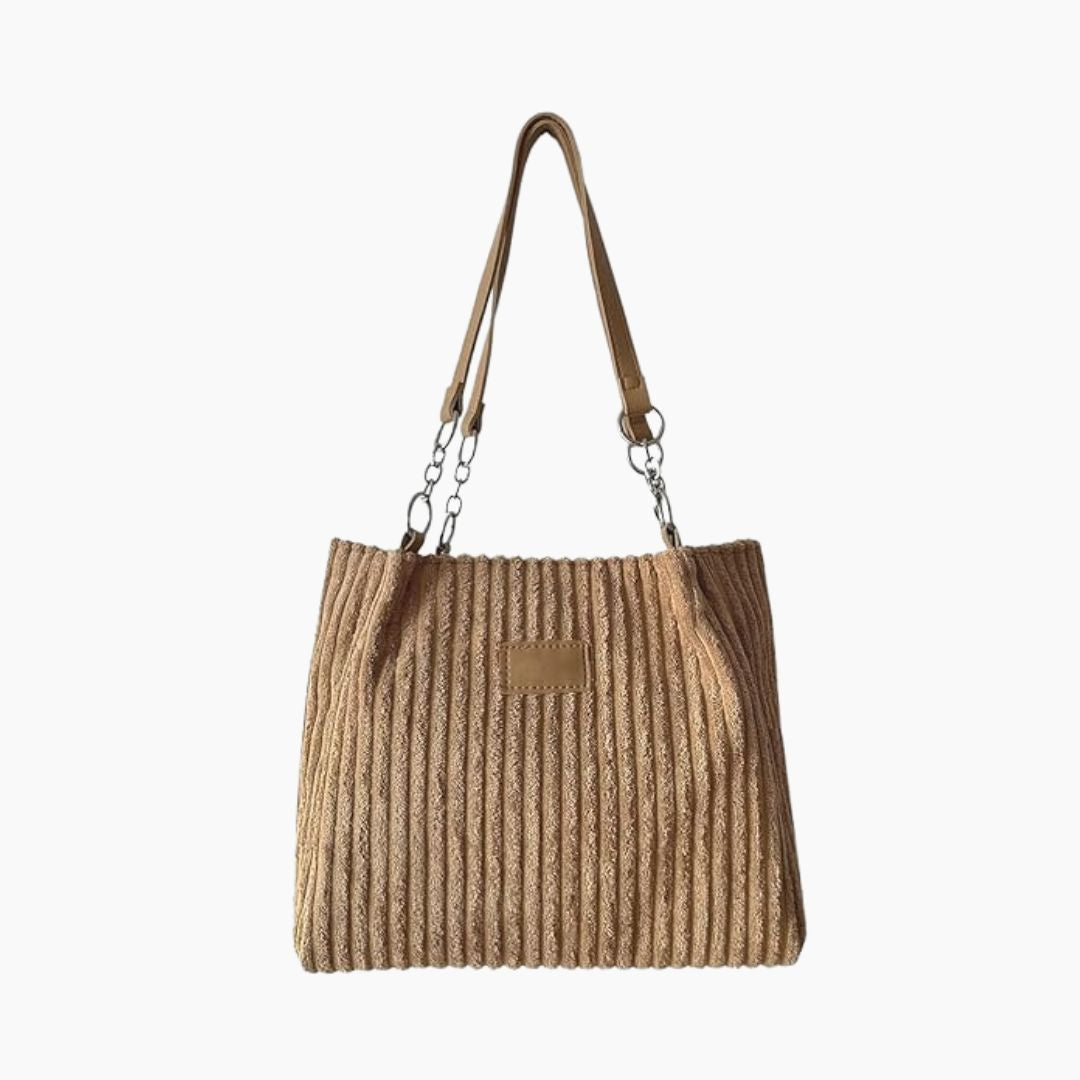 Ribbed Shoulder Tote Bag with Clip On Strap | Fits a Phone, Cards and Cash | Four Colors, 26 x 12 cm