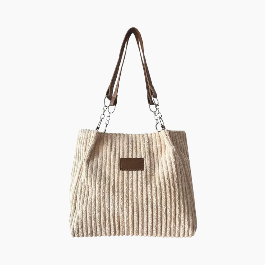 Ribbed Shoulder Tote Bag with Clip On Strap | Fits a Phone, Cards and Cash | Four Colors, 26 x 12 cm