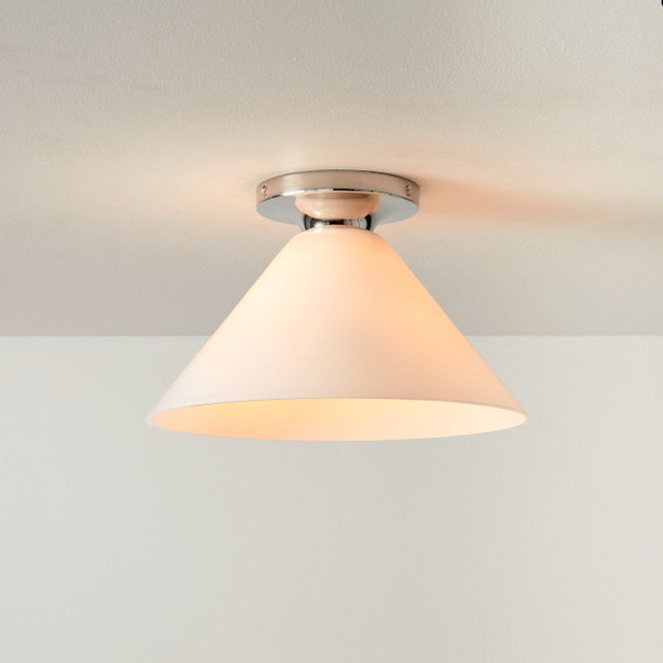 Glass Cone Flush Mount Ceiling Light